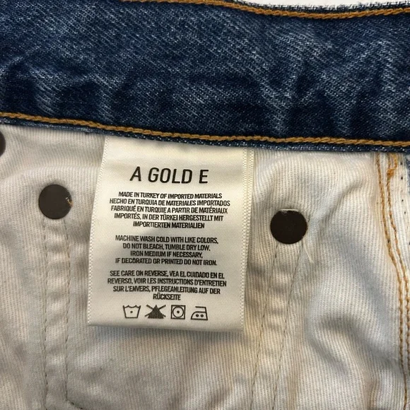 Agolde Distressed Denim Mini Skirt - Blue - Picture 10 of 10